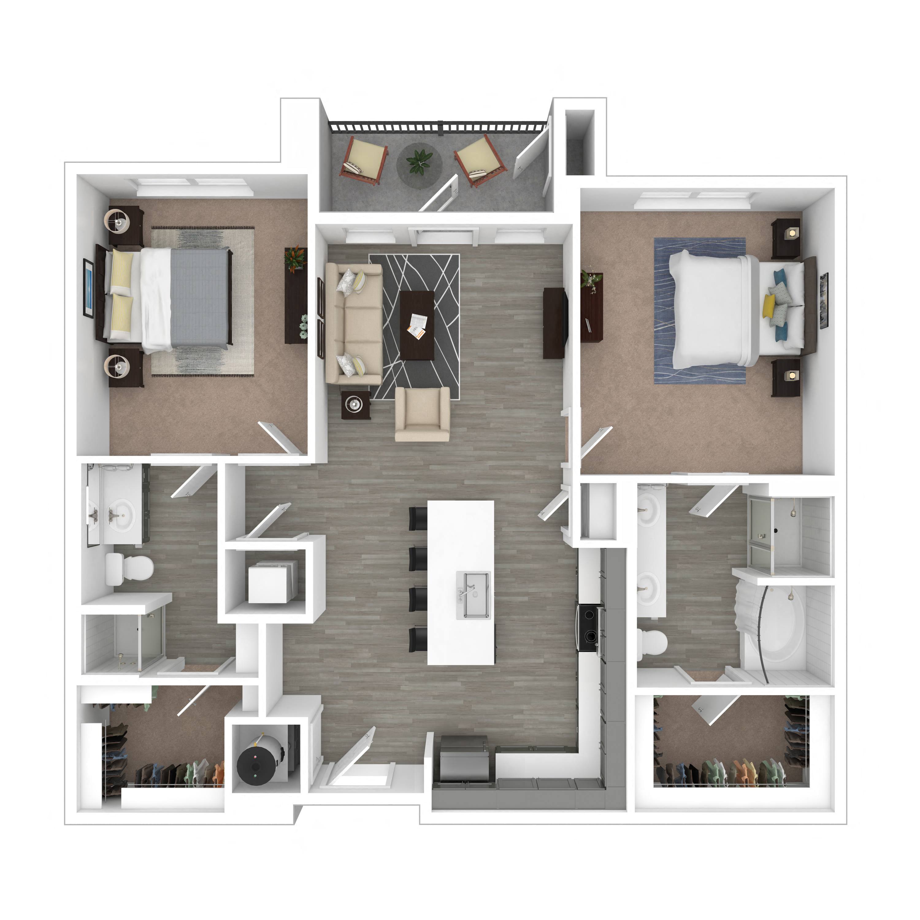 Floor plan layout diagram for 2C